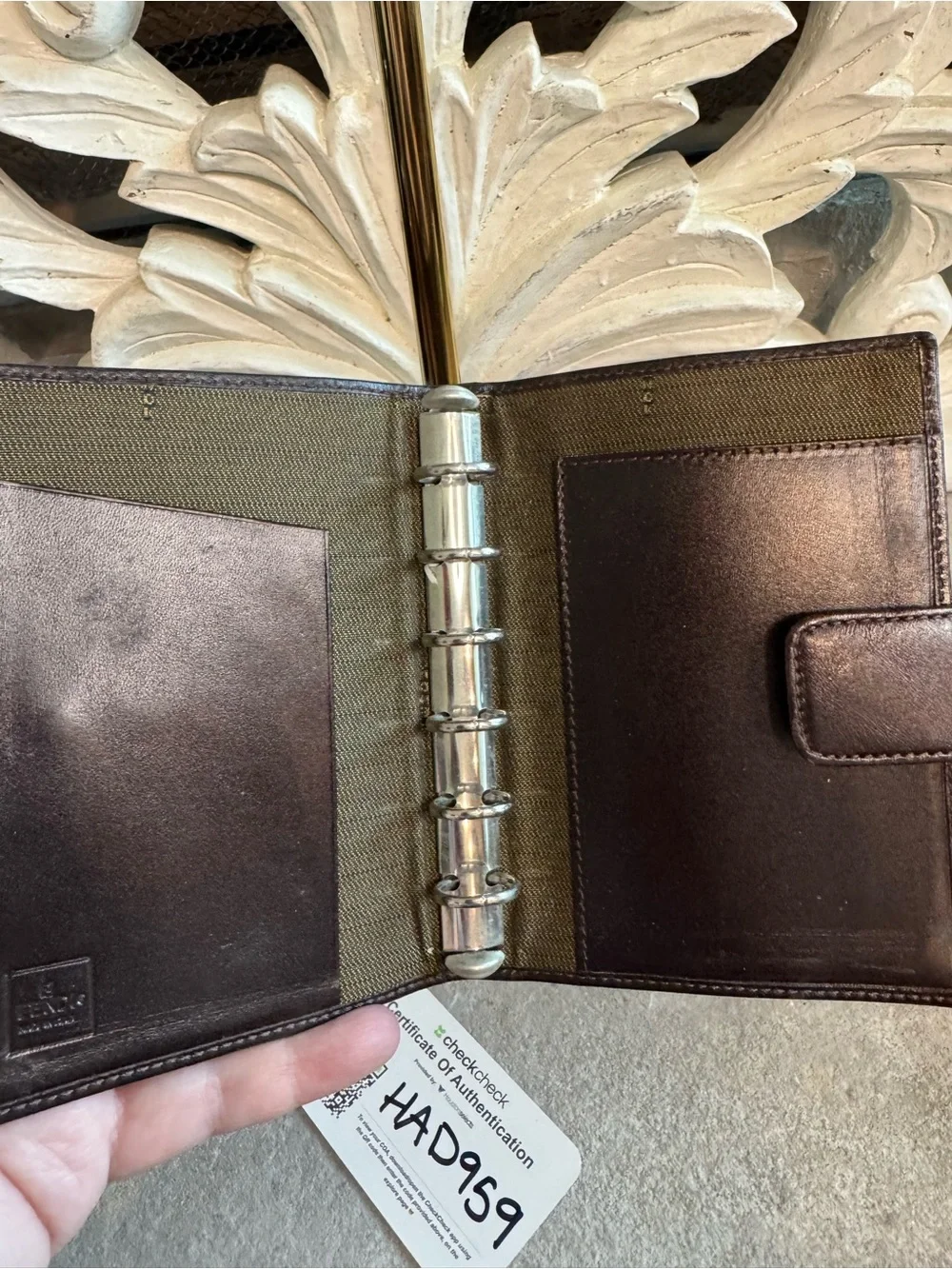 Fendi Brown FF Canvas Passport Holder/Agenda with Dark Brown Trim and COA